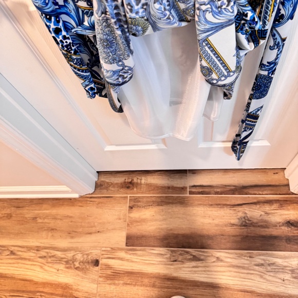 Peter Nygard Woman's XL Blue Art Design Dress - Picture 13 of 15